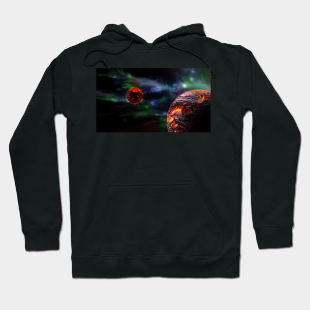 Molten Moon Sci-Fi Space Scene Hoodie by sciencenotes
